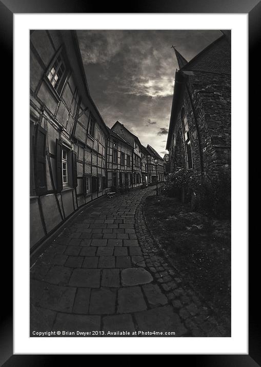 Old cobbled streets Framed Mounted Print by Brian O'Dwyer