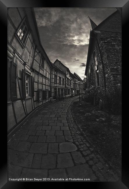 Old cobbled streets Framed Print by Brian O'Dwyer