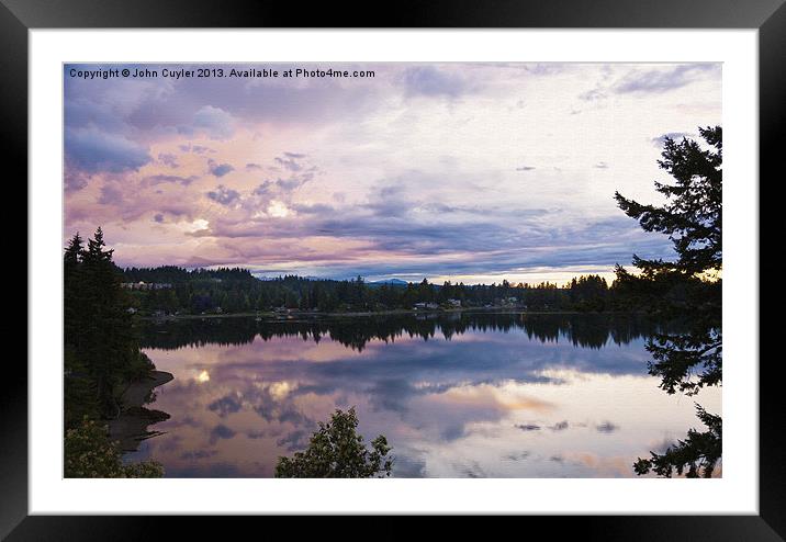 Sunset on Perry Sound Framed Mounted Print by John Cuyler