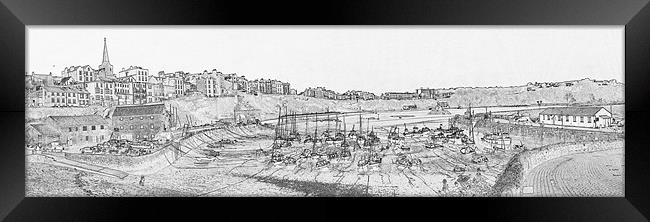 Tenby Harbour Panorama Framed Print by Steve Purnell