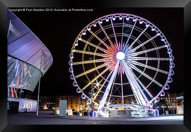 Liverpool wheel and echo arena Framed Print by Paul Madden