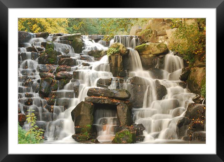 Autumn Waterfall Framed Mounted Print by Andrew Stephen