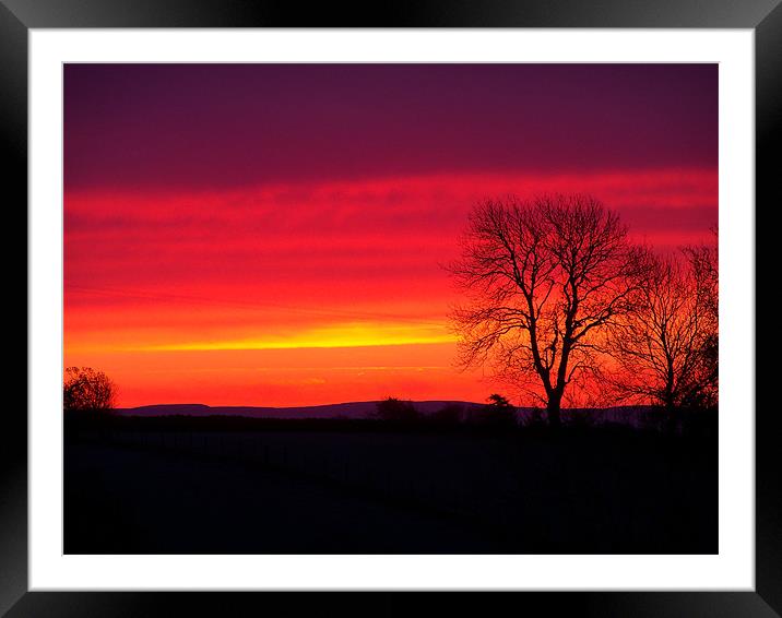 Glowing sunrise Framed Mounted Print by paul wheatley