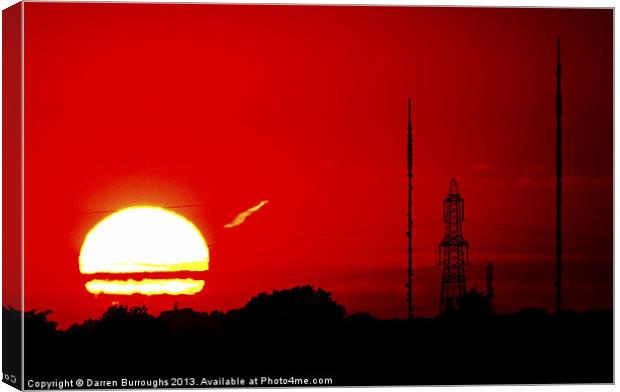 Tower Sunset Canvas Print by Darren Burroughs