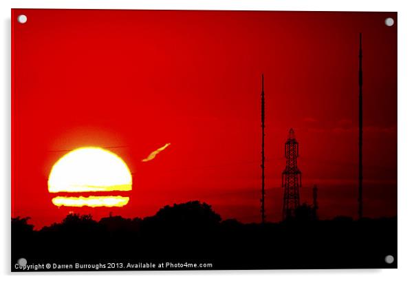 Tower Sunset Acrylic by Darren Burroughs