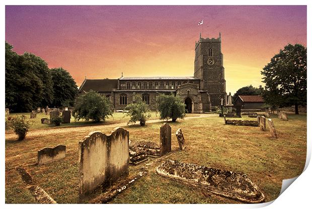 Walsham-le-Willows, St Mary the Virgin, Walsham le Print by Darren Burroughs