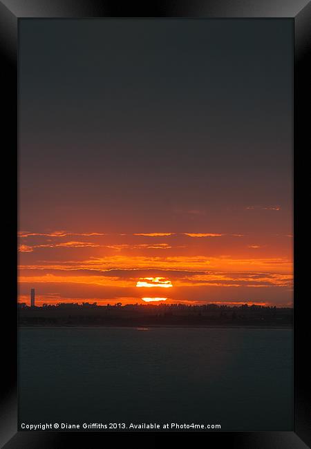Sunset over the Isle of Sheppey Framed Print by Diane Griffiths
