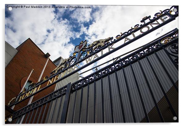 Shankly Gates - Anfield Acrylic by Paul Madden