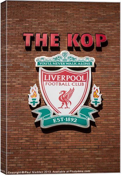 The Kop - Liverpool FC - Anfield Canvas Print by Paul Madden