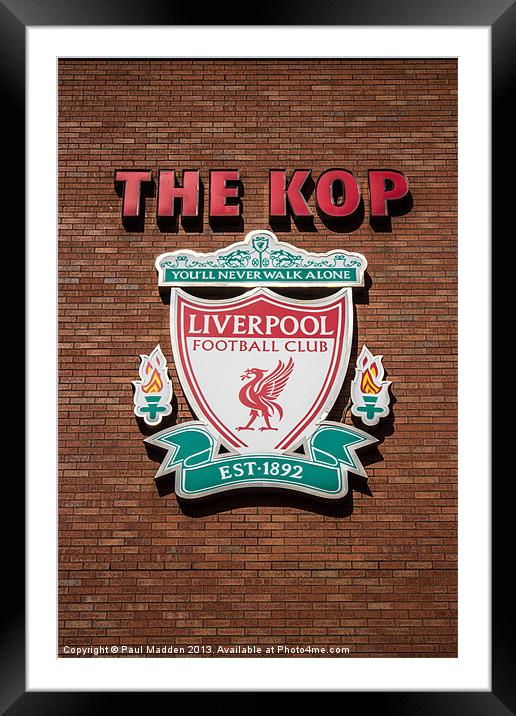 The Kop - Liverpool FC - Anfield Framed Mounted Print by Paul Madden
