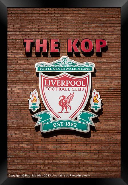 The Kop - Liverpool FC - Anfield Framed Print by Paul Madden