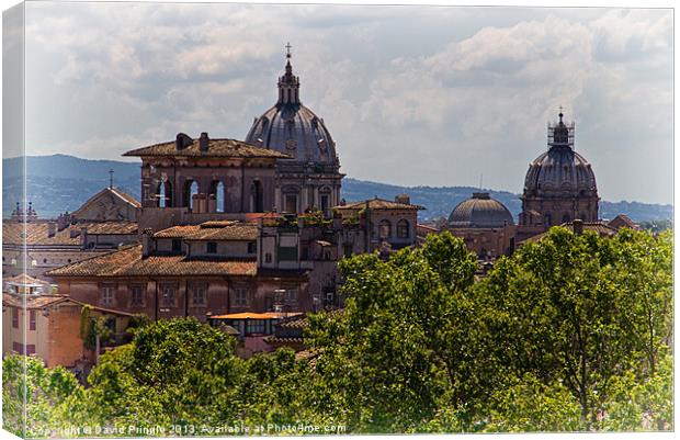 Rooftops of Rome Canvas Print by David Pringle