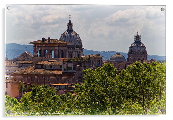Rooftops of Rome Acrylic by David Pringle