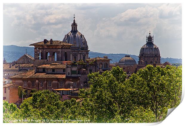 Rooftops of Rome Print by David Pringle