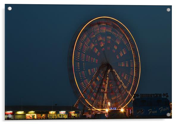 Ferris wheel at night Acrylic by A B