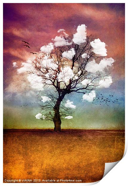 ATMOSPHERIC TREE - PICK ME A CLOUD Print by