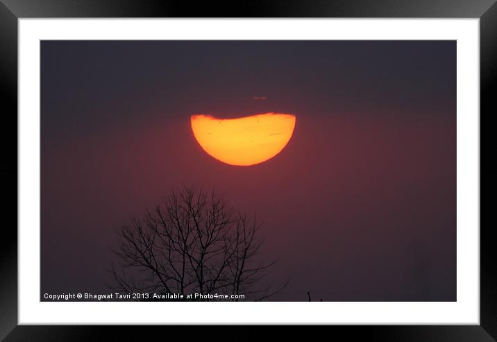 Sun Set Framed Mounted Print by Bhagwat Tavri