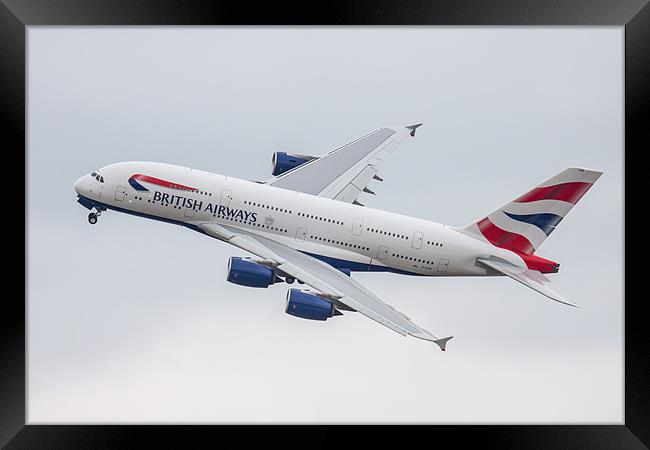 British Airways Airbus A380 Framed Print by Oxon Images
