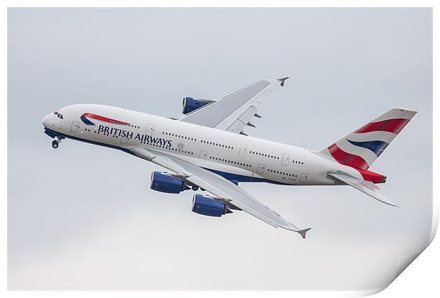 British Airways Airbus A380 Print by Oxon Images