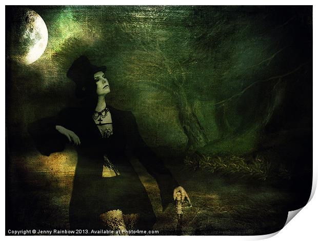 Love Moonlight Song of Vampiress Print by Jenny Rainbow