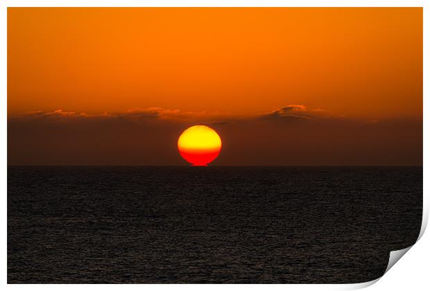 Sunset over the sea Print by Andy McGarry