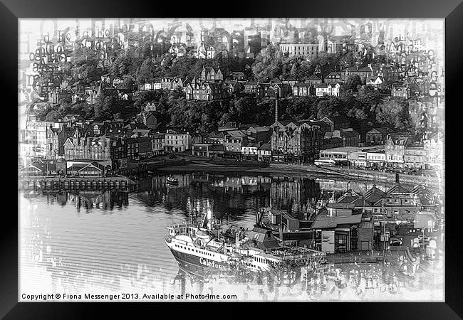Oban in Black and White Framed Print by Fiona Messenger