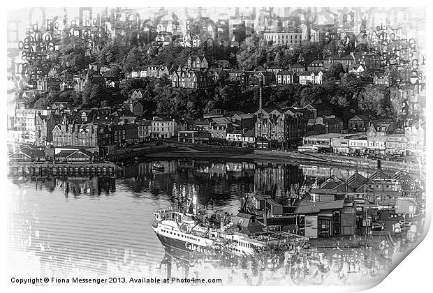 Oban in Black and White Print by Fiona Messenger