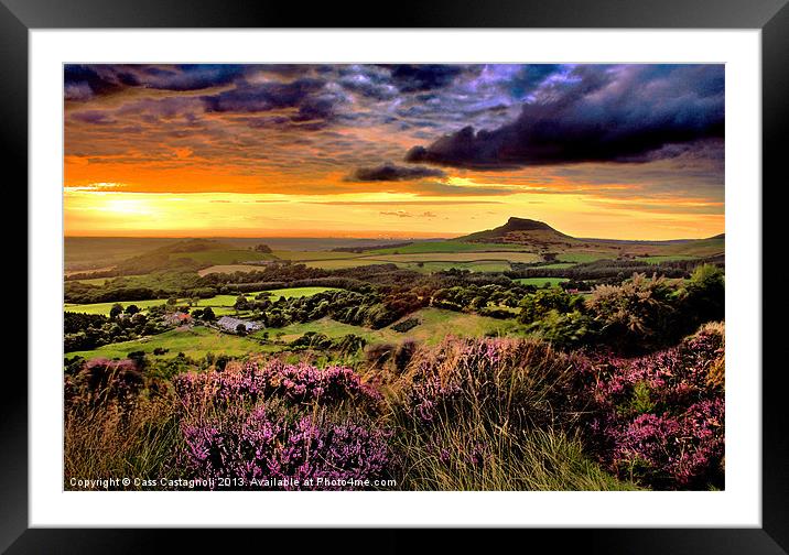 Roseberry Topping - Odins Fire Framed Mounted Print by Cass Castagnoli
