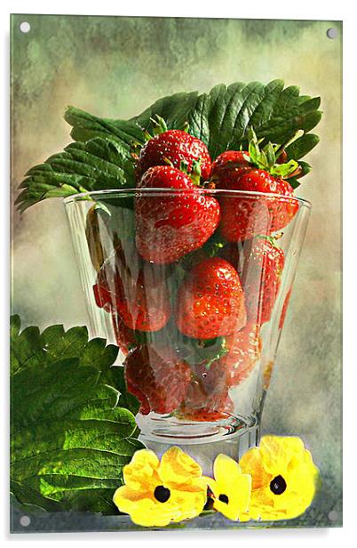 Strawberries anyone ? Acrylic by Irene Burdell