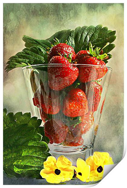 Strawberries anyone ? Print by Irene Burdell