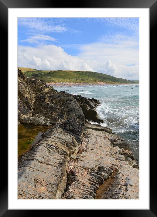 Watching from the rocks Framed Mounted Print by Joanne Crockford