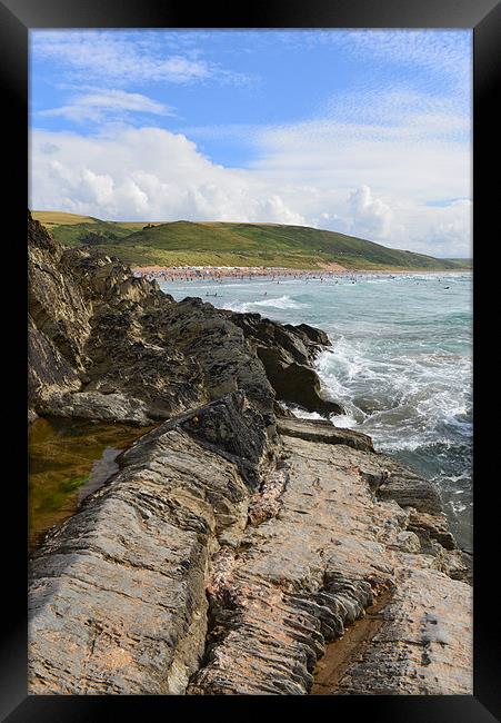 Watching from the rocks Framed Print by Joanne Crockford