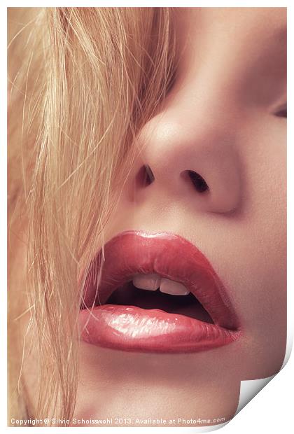 sensual lips Print by Silvio Schoisswohl