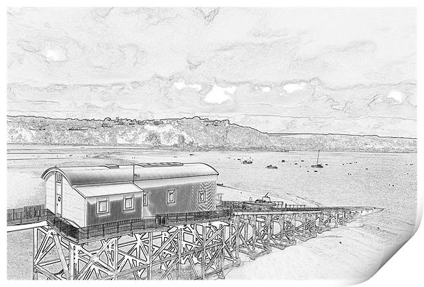 Tenby Old Lifeboat House 3 Print by Steve Purnell