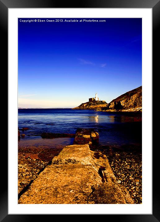 Mumbles Lighthouse I Framed Mounted Print by Eben Owen