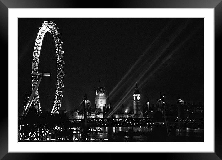 London Westminster Night Framed Mounted Print by Philip Pound