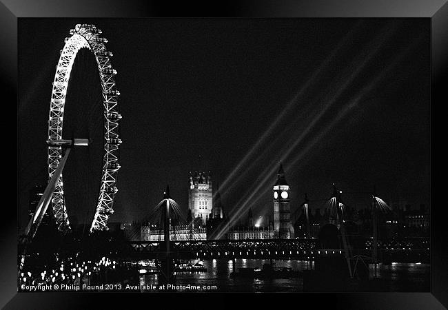 London Westminster Night Framed Print by Philip Pound