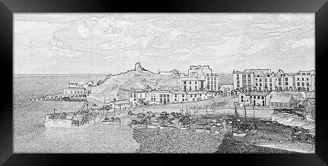 Tenby Panorama Framed Print by Steve Purnell