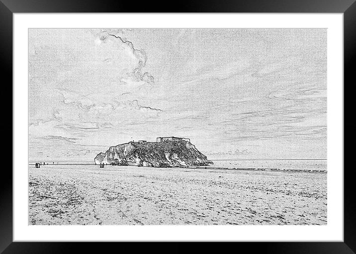 St Catherines Island Tenby Framed Mounted Print by Steve Purnell