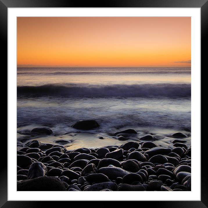Pebbles at Sunset Framed Mounted Print by Andy McGarry