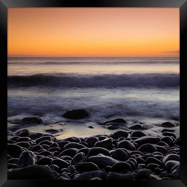 Pebbles at Sunset Framed Print by Andy McGarry