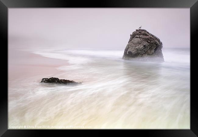 Garrapata Beach Fog Framed Print by Chris Frost