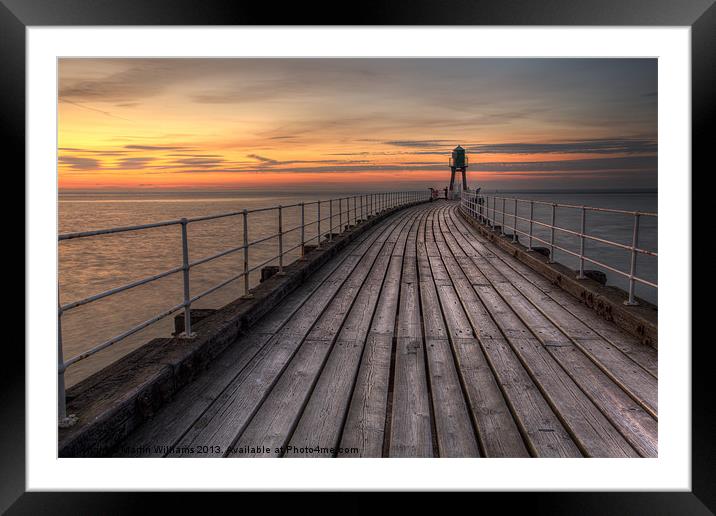 Whitby West Pier Framed Mounted Print by Martin Williams