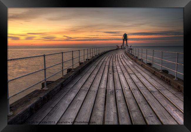 Whitby West Pier Framed Print by Martin Williams