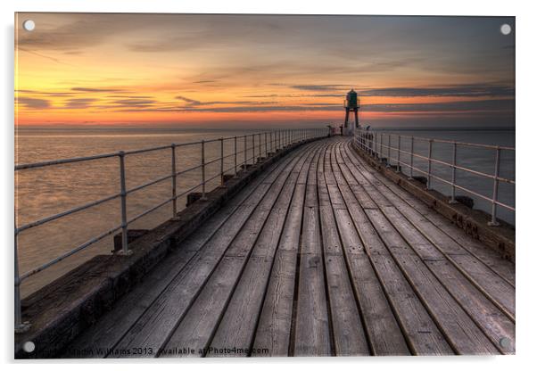 Whitby West Pier Acrylic by Martin Williams