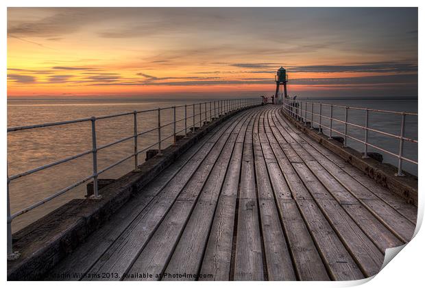 Whitby West Pier Print by Martin Williams