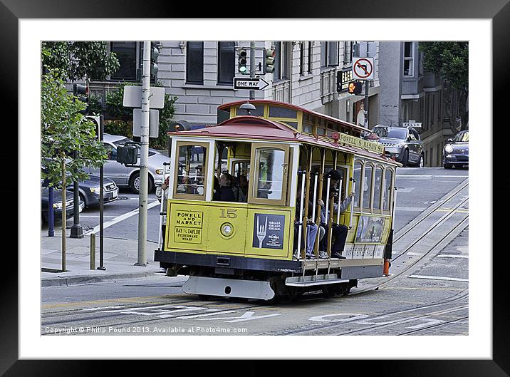 San Francisco Tram Framed Mounted Print by Philip Pound