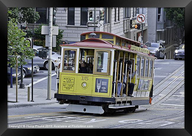 San Francisco Tram Framed Print by Philip Pound