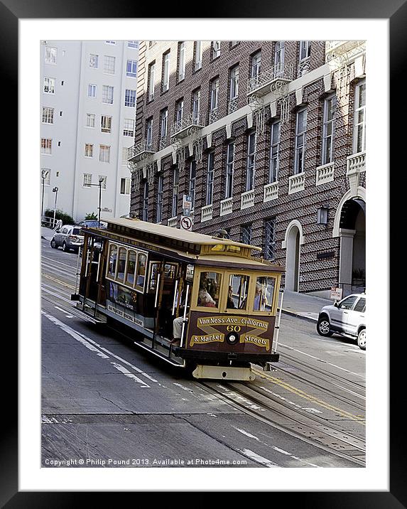 Tram in San Francisco Framed Mounted Print by Philip Pound