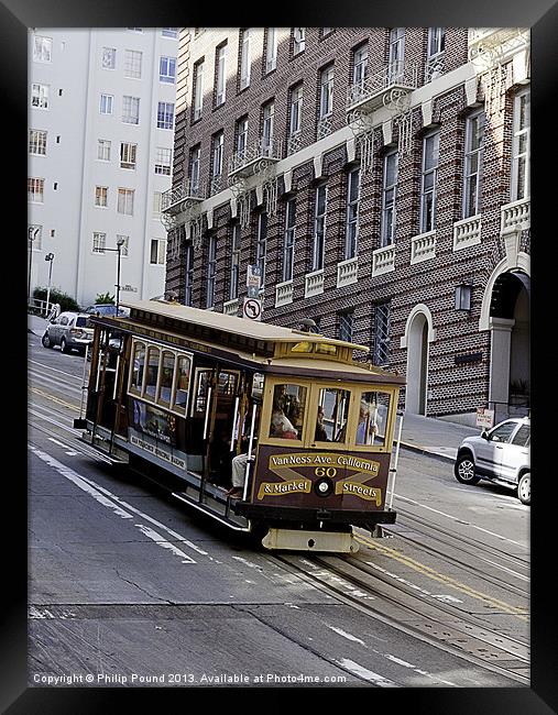Tram in San Francisco Framed Print by Philip Pound